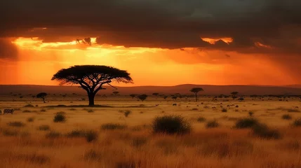 Foto op Aluminium African savannah landscape with vast and colorful plains © Oliver