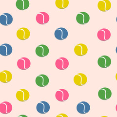 seamless pattern with tennis ball in flat style. just a pattern with a ball in vector. 