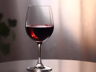 Fotobehang Red wine in a glass isolated on table, blurred background. © Got Pink?