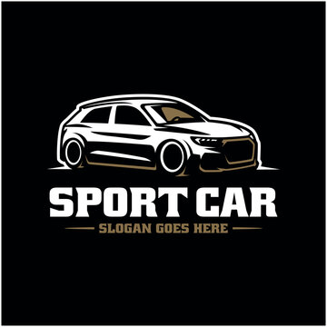sport car monochrome logo vector image