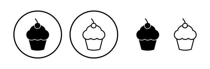 Cup cake icon vector. cake icon. bakery. muffin
