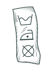 clothing label and washing symbol
