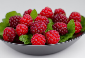 Red, sweet and healthy: fresh raspberries as a background