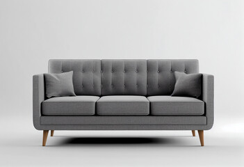 Comfortable leather sofa isolated on a white background. 3d render. generative ai 