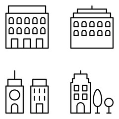 Buildings Vector Line Icons