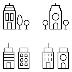 Buildings Vector Line Icons