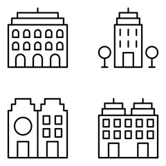 Buildings Vector Line Icons