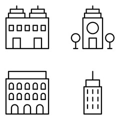 Buildings Vector Line Icons