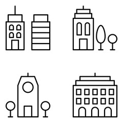 Buildings Vector Line Icons