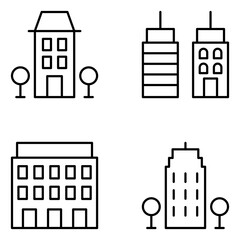 Buildings Vector Line Icons