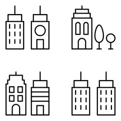 Buildings Vector Line Icons