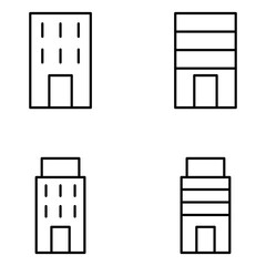Buildings Vector Line Icons