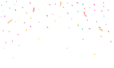 congratulatory background with colored confetti and serpentine. Vector illustration - obrazy, fototapety, plakaty