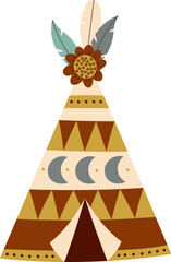 Teepee tent with ornaments