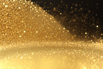 Obraz na płótnie Canvas Close-up of golden glitter background, Generative AI 