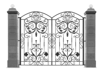Gate with an  ornament. B.