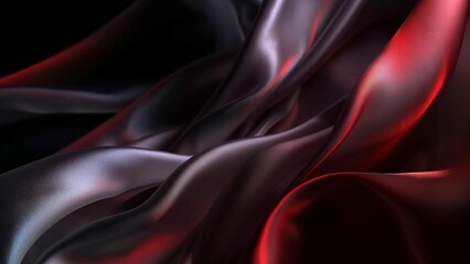 red and black silk cloth,elegant , transparent , translucent generative AI