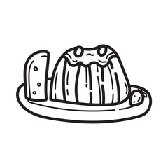 Doodle caneles pastry icon outline vector