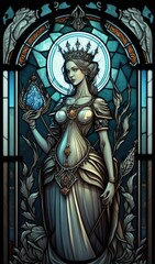 The Empress Tarot Card, Generative AI Tarot Card Depicting a Regal Pregnant Queen