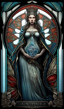 The Empress Tarot Card, Generative AI Tarot Card Depicting a Regal Pregnant Queen