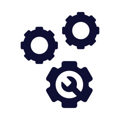 screwdriver, wrench, gear, maintenance tool icon