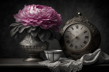 Generative Ai created selectively colorized photographic image