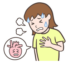 動悸息切れで苦しい女性