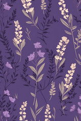Fototapeta na wymiar seamless lavender pattern