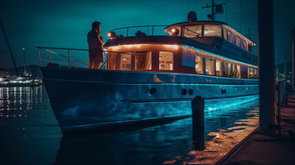Fototapeta na wymiar yacht at night