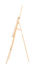 Wooden easel with canvas isolated on white
