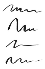 Collection of black eyeliner samples on white background