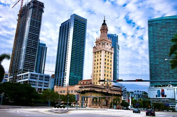 Fototapeta na wymiar Wunderschöne Aufnahme in Downtown Miami Florida USA 