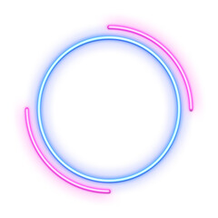 Blue and Pink Geometric Neon Frame