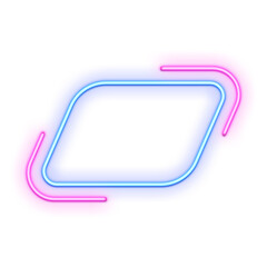 Blue and Pink Geometric Neon Frame