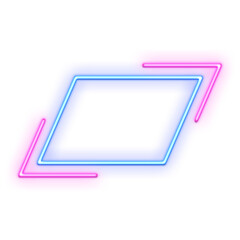 Blue and Pink Geometric Neon Frame