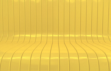 Yellow golden stripe and curved studio background