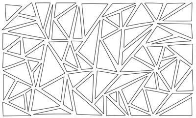 Fototapeta na wymiar 細い線で描かれた76種類の三角形のイラストセット