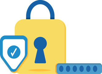 Illustration of the save, security and lock icon professionally on a white background