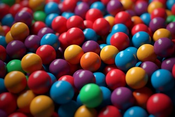 Fototapeta na wymiar Colorful candy background, gumballs, generative ai