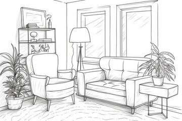 cozy living room with comfortable seating arrangements. Generative AI
