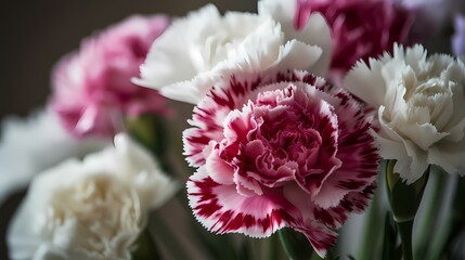 Carnations in Pink and White