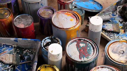 Paint Leftovers Disposing. Household hazardous waste 