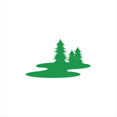 Logo Vector Illustration Mountain landscape nature around.