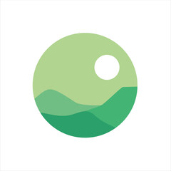Logo Vector Illustration Mountain landscape nature around.