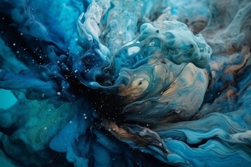 Paint swirls, galaxy, underwater, cloud, art, painting