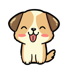 illustration of a cute dog with its tongue out