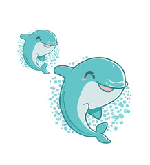 funny dolphin cartoon