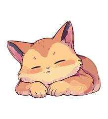 Embrace the Relaxing Vibes of this Cute Cat Sleeping Artwork