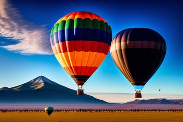 A breathtaking view of a hot air balloon festival with dozens of colorful balloons taking off into the sky