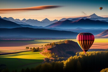 Fototapeta premium A breathtaking view of a hot air balloon festival with dozens of colorful balloons taking off into the sky